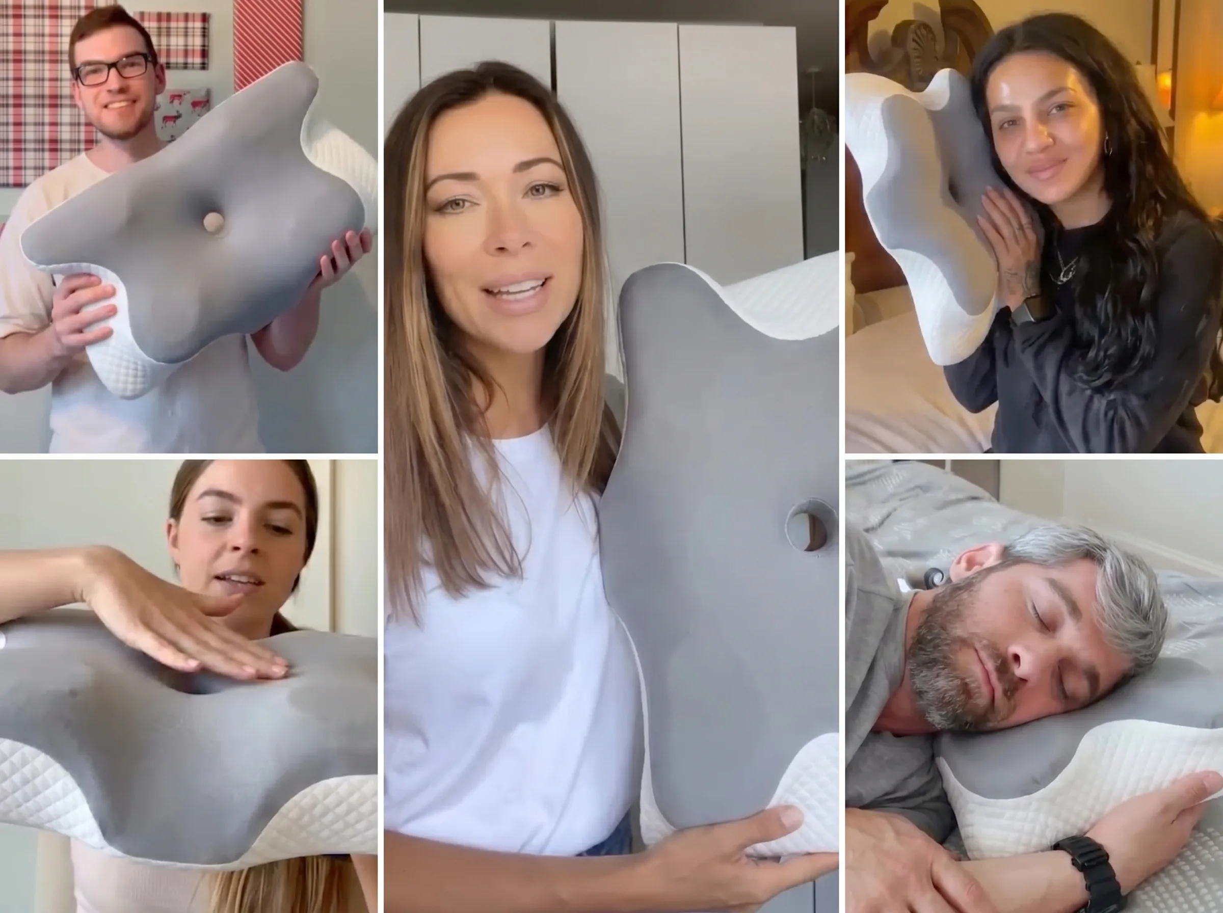 Couple sleeping peacefully with The Sleepr Ergo pillow